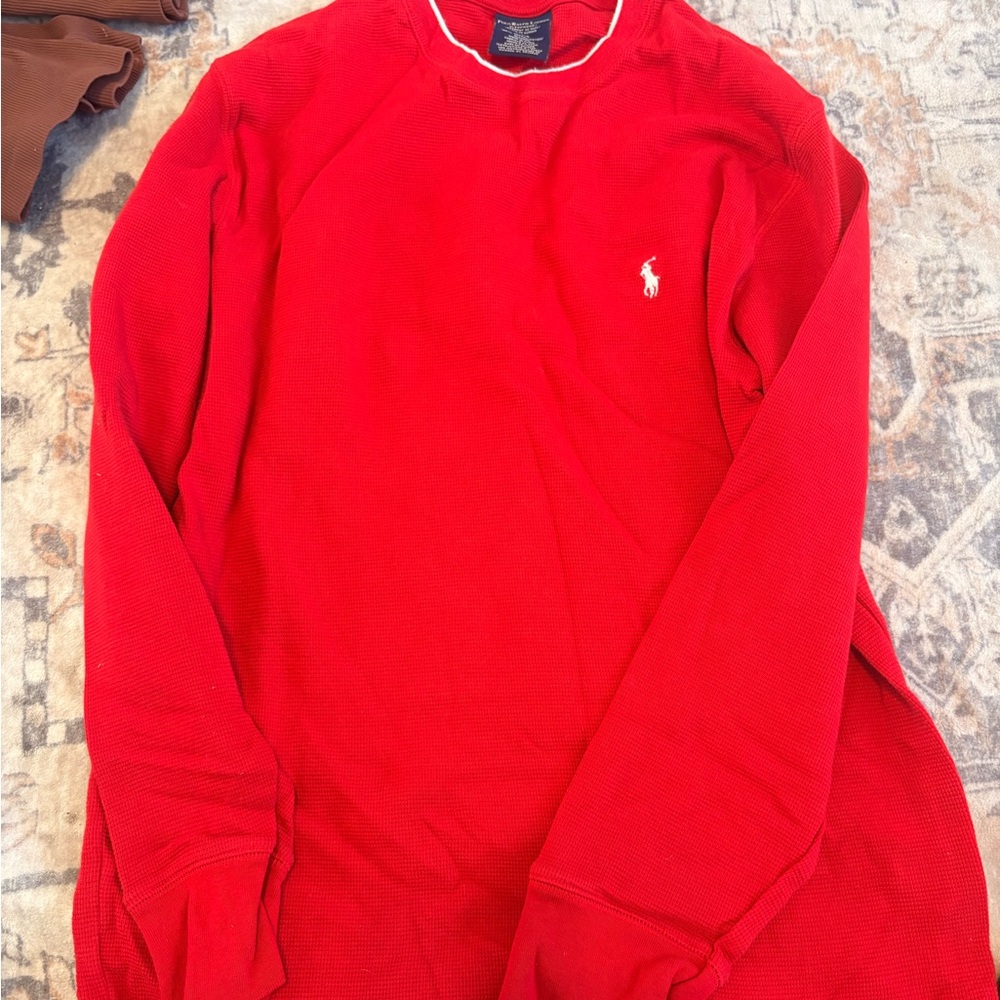 Red Long Sleeve Shirt by Polo Ralph Lauren